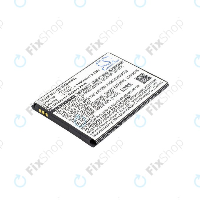 Batterie pour Navon Mizu D455, 1460mAh, Li-Ion, 3.7V, G13001, HQ