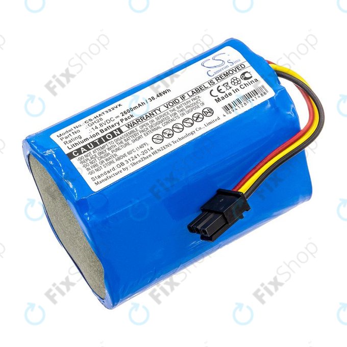 Batterie pour Fomt R620c, Haier T322, J300s, Liectroux DH860, TCL S15, Tomefon, 2600mAh, Li-Ion, 14.8V, GH28, HQ
