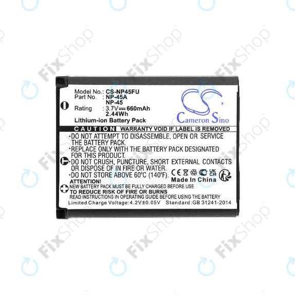 Batterie pour Leica, ALBA, Fujifilm, Avision, Praktica, Medion, 660mAh, Li-ion, 3.7V, NP-45, HQ