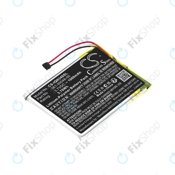 Batterie pour Garmin Dash Cam 20, Nuvi 3400, 1000mAh, Li-Pol, 3.7V, 361-00046-00, HQ
