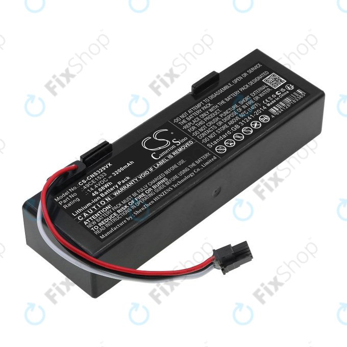 Batterie pour ETA Navaggio 2228, Cecotec Conga 3290, 3490, 3890, 3200mAh, Li-Ion, 14.4V, 49CE1533, HQ