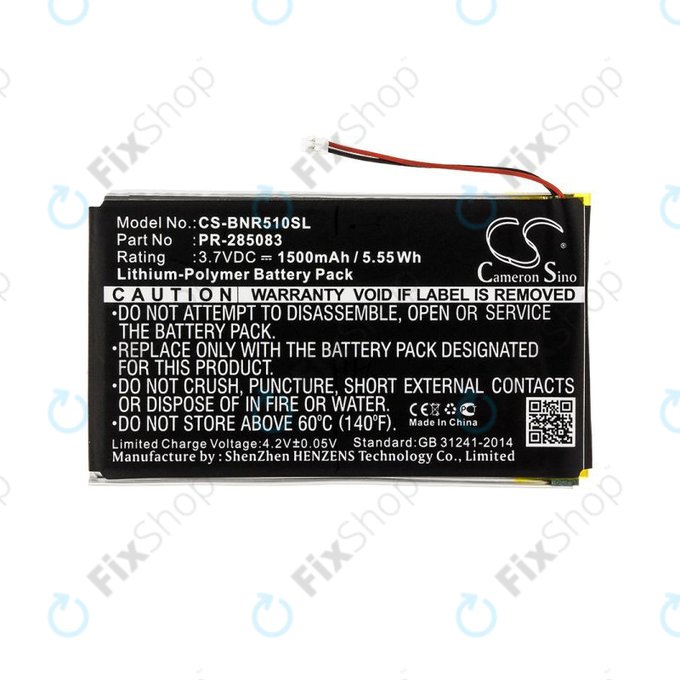 PocketBook 631 Touch HD, Barnes & Noble Nook Glowlight Plus BNRV510, Kobo Glo HD, Aura H2O, Tolino Shine 2 HD - Batterie PR-285083 1500mAh HQ