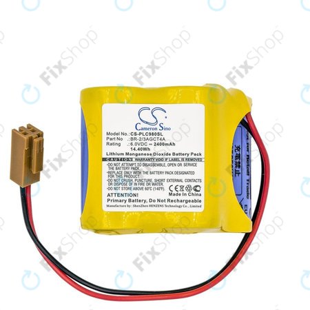 Batterie pour Fanuc 18-T Series Programmable Logic, 2400mAh, Li-MnO2, 6V, BR-2/3AGCT4A, HQ