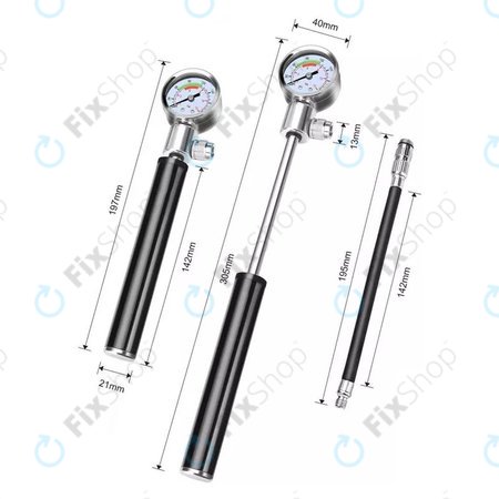 Manomètre de pompe + pied de biche + outil de réparation de pneus