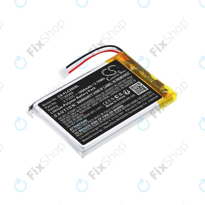 Batterie pour FLIR C2, C3, 1000mAh, Li-Pol, 3.7V, T199369, HQ