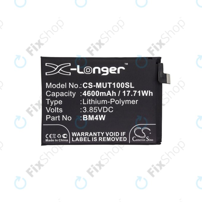 Batterie pour Xiaomi Mi 10T Lite 5G, 4600mAh, Li-Pol, 3.85 V, BM4W, HQ