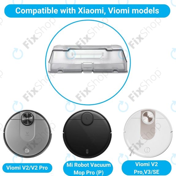 Xiaomi Mi Robot Vacuum Mop Pro (P), Viomi V2 Pro, V3, SE - Poubelle (Transparent)