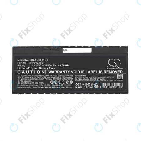 Batterie pour Fujitsu Lifebook E4411, E448, E458, 3450mAh, Li-Pol, 14.4V, FPB0338S, HQ