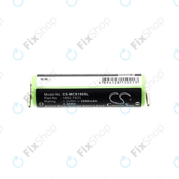 Batterie pour Moser Easy Style 1881, 2000mAh, Ni-MH, 1.2V, 1852-7531, HQ