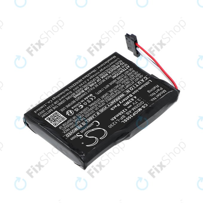 Batterie pour Mitac Mio P350, P550, 1250mAh, Li-Ion, 3.7V, BL-LP1230, HQ