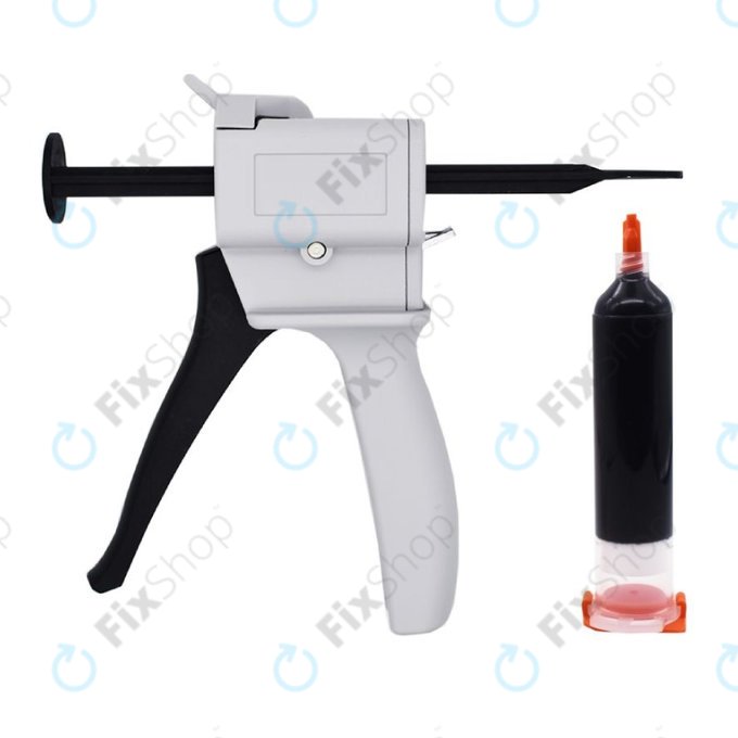 E-Fixit Black-8 - Colle de réparation pour combiné noire + pistolet distributeur