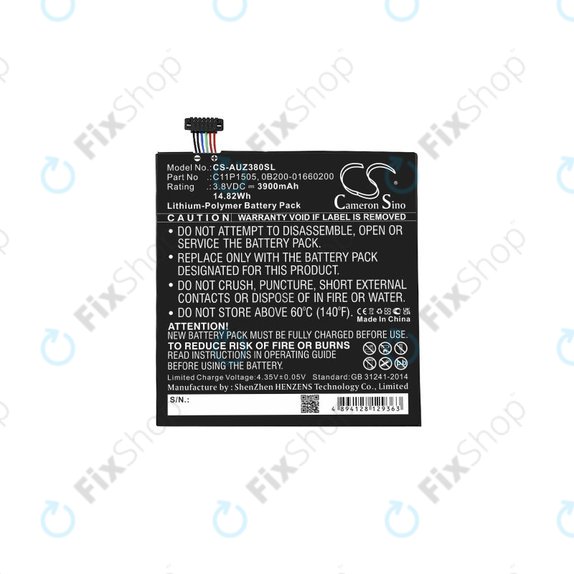 Asus ZenPad 8.0 Z380C (P022) - Batterie C11P1505, 0B200-01660200 3900mAh HQ