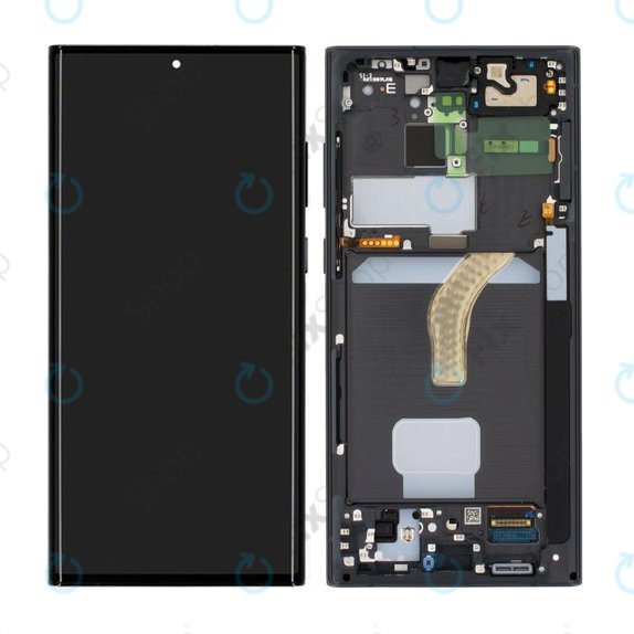 Samsung Galaxy S22 Ultra S908B - Écran LCD + Écran Tactile + Cadre (Noir Phantom) - GH82-27488A, GH82-27489A Genuine Service Pack
