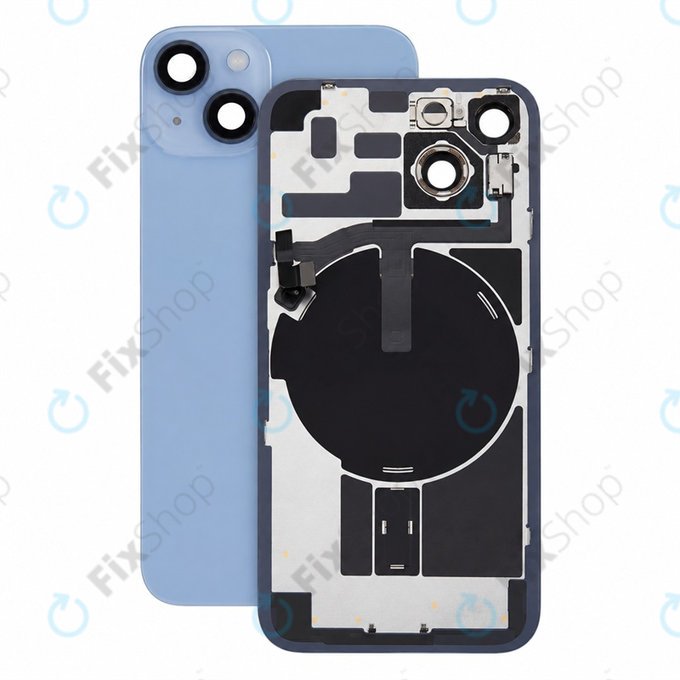Verre de coque arrière pour iPhone 14, Blue, Pulled A