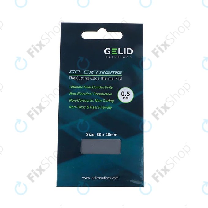 Pad thermique GELID GP-Extreme, 12 W/mK, 80 × 40 × 0.5mm