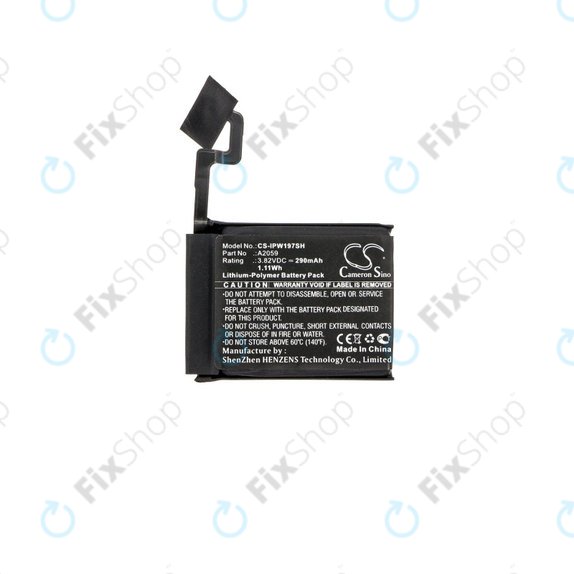 Batterie pour Apple Watch 4 44 mm, 290mAh, Li-Pol, 3.82 V, A2059, HQ