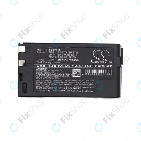 Batterie pour Canon E06, Canon E07, 2100mAh, Ni-MH, 6V, BP-711, HQ