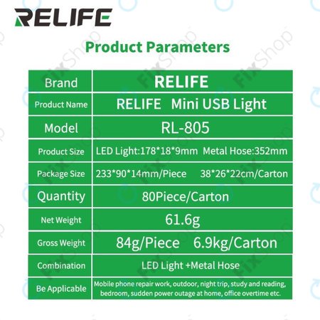 Relife RL-805 - Mini lampe LED USB