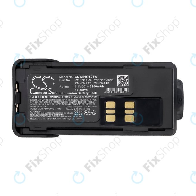 Batterie pour Motorola Dp2600e, Dp4000, P8608, Xpr3000, Xpr7350, 2200mAh, Li-Ion, 7.4V, PMNN4409, HQ