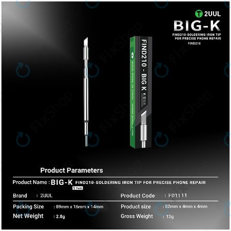 Panne de fer à souder, type couteau (K), 2UUL C210