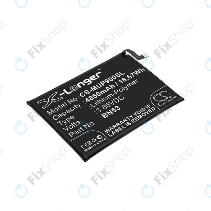 Batterie pour Xiaomi Redmi Note 9 Pro, 4850mAh, Li-Pol, 3.85 V, BN53, HQ