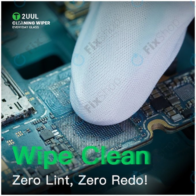 Lingettes de nettoyage pour vitres, non pelucheuses, 2UUL CL05, 4x100 pcs/boîte