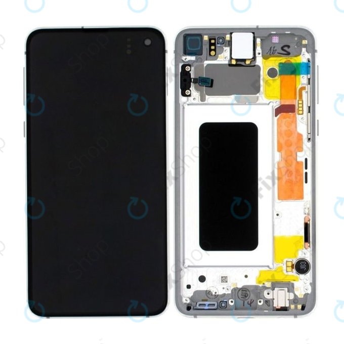 Samsung Galaxy S10e G970F - Écran LCD + Écran Tactile + Cadre (Blanc Prisme) - GH82-18852B, GH82-18836B Genuine Service Pack