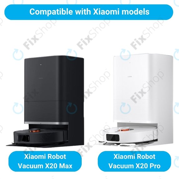 Kit de pièces de rechange pour Xiaomi Robot Vacuum X20 Max, X20 Pro (1x Brosse principale, 2x Filtre, 2x Brosse latérale)