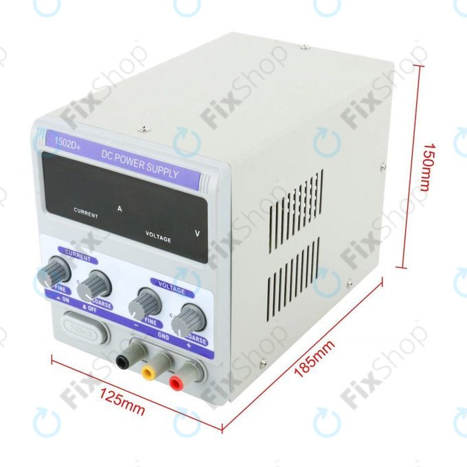 Dingke 1502D+ - Alimentation CC régulée pour test de réparation de téléphones portables (0-15 V, 0-2 A, 230 V EU)