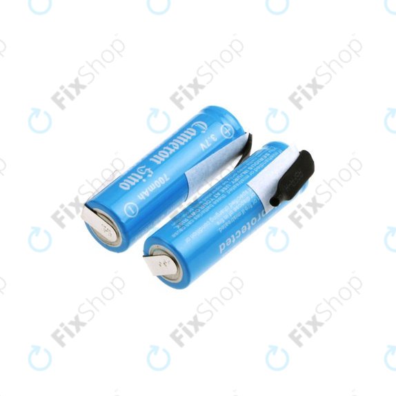Batterie 14430 avec plaques de montage, 650mAh, Li-Ion, 3.7V, HQ