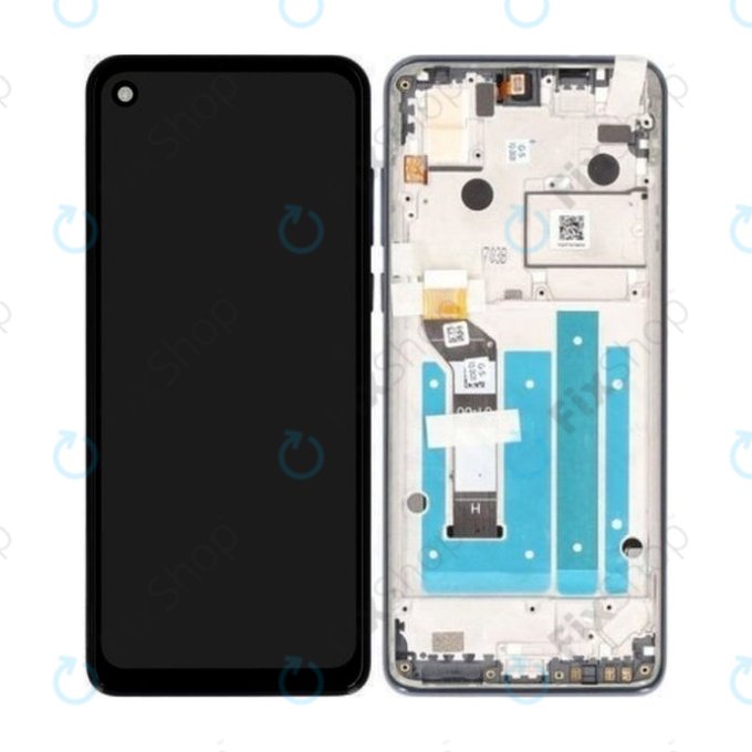 Motorola One Action XT2013 - Écran LCD + Écran Tactile + Cadre (Bleu Demin) - 5D68C14737 Pack de Service d'Origine