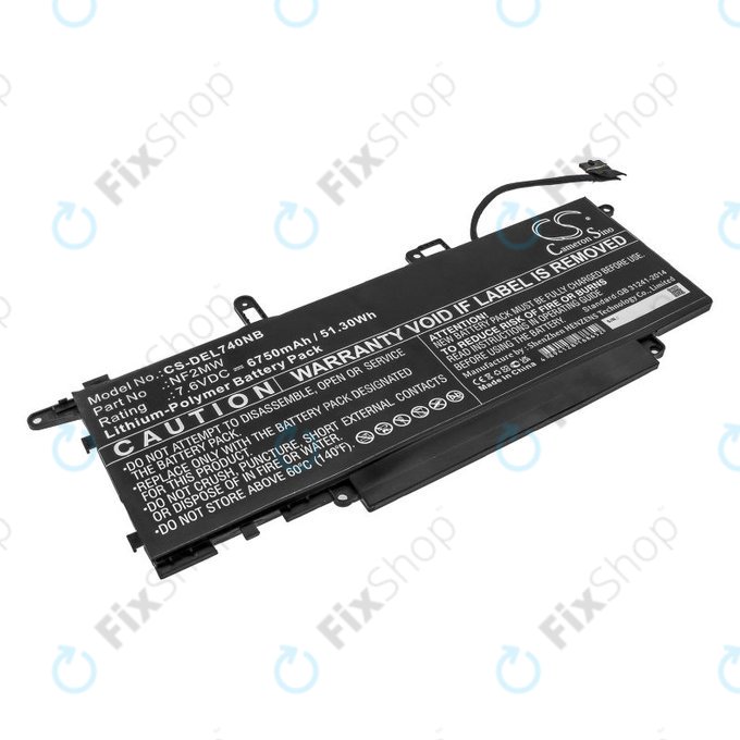 Batterie pour Dell Latitude 7310 2-in-1, 7400 2-in-1, 6750mAh, Li-Pol, 7.6V, NF2MW, HQ