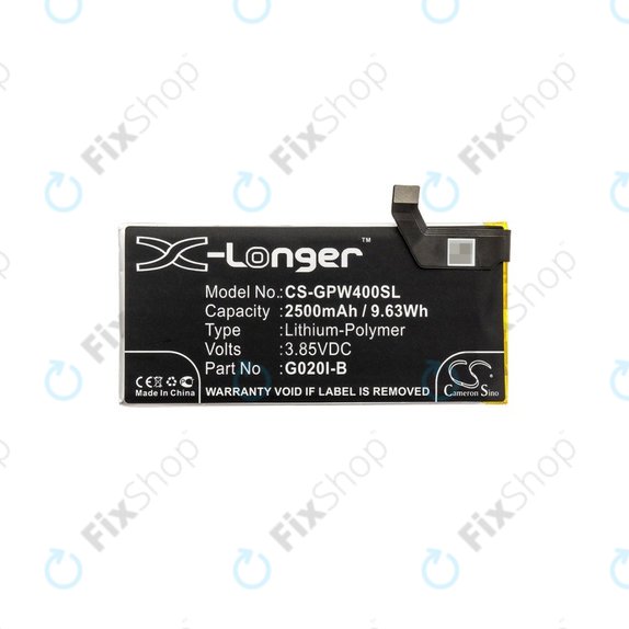 Batterie pour Google Pixel 4, 2500mAh, Li-Pol, 3.85 V, G020I-B, HQ