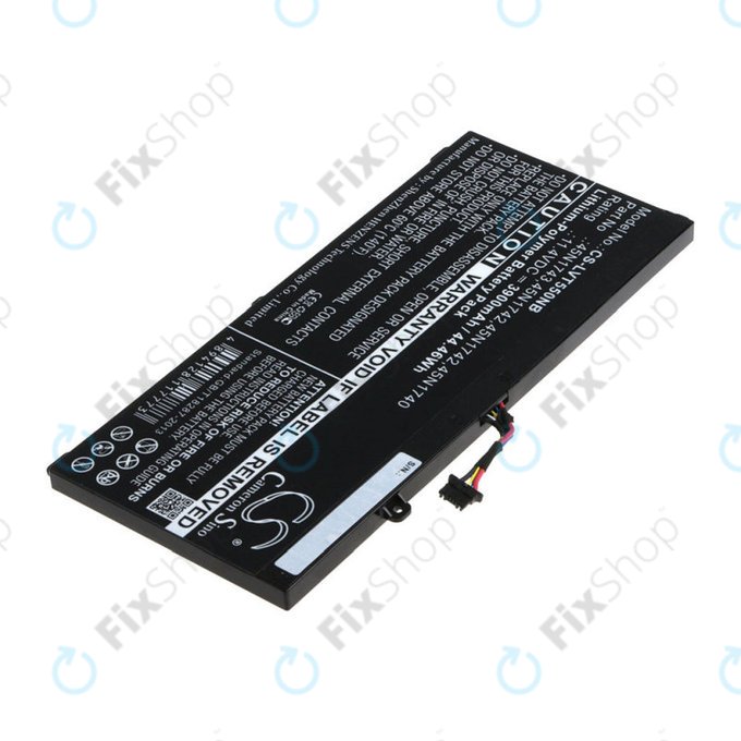 Batterie pour Lenovo ThinkPad T550, T560, W550, 3900mAh, Li-Pol, 11.4V, 45N1743, HQ