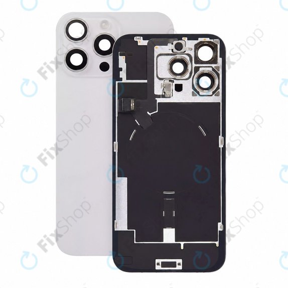 Verre de coque arrière pour iPhone 16 Pro Max, White Titanium, Pulled A