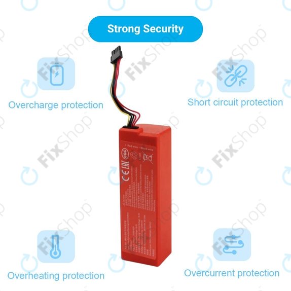 Batterie pour Xiaomi Mi Robot Vacuum Mop 2 (Mijia 2C), 2 Pro, P1904-4S2P-MM, Li-Ion, 14.4V 6500mAh