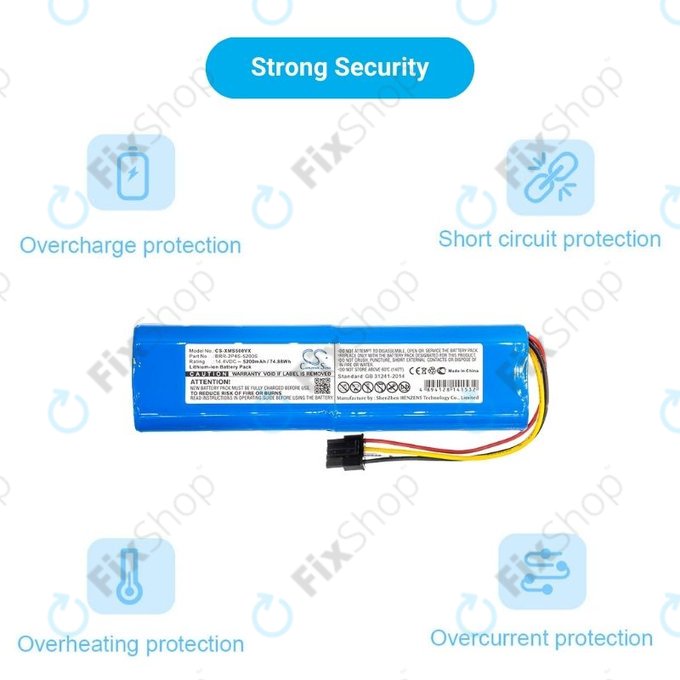 Xiaomi Mi Robot Vacuum Mop-series, Dream-series, Roborock-series - Batterie BRR-2P4S-5200 Li-Ion 14.4V 5200mAh HQ