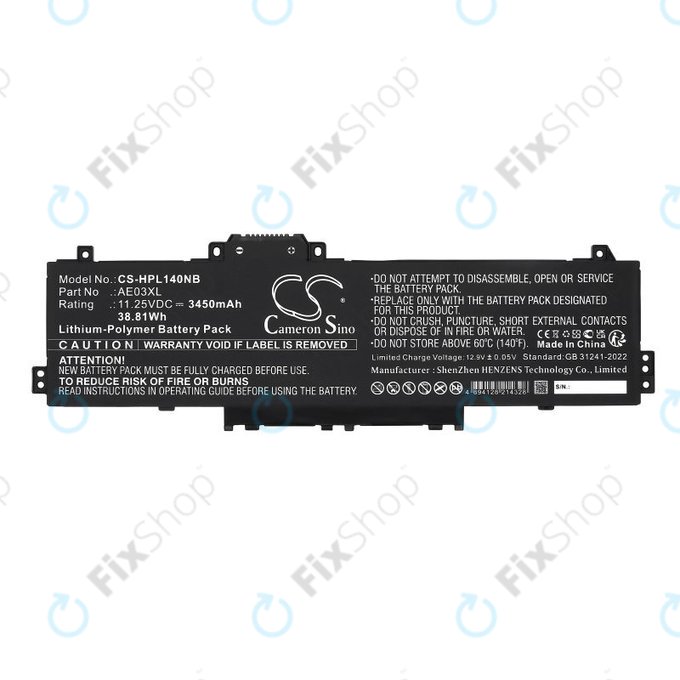 Batterie pour HP 14, 15, 3450mAh, Li-Pol, 11.25V, AE03XL, HQ