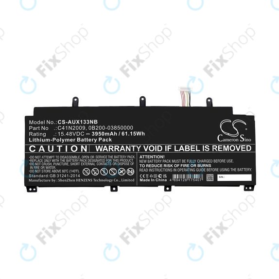 Batterie pour Asus ROG Flow X13 GV301QE-K6008, 3950mAh, Li-Pol, 15.48V, C41N2009, HQ