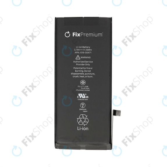 Batterie pour iPhone XR, 2942mAh, FixPremium