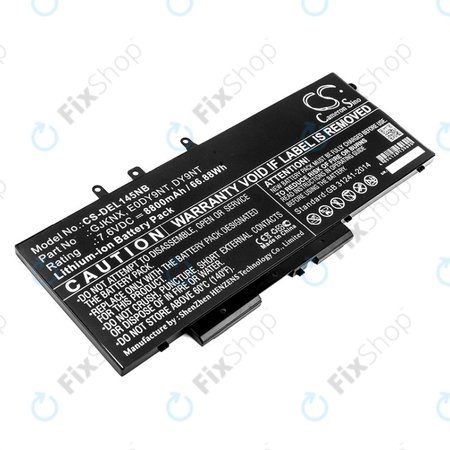 Batterie pour Dell Latitude 14 5490, Latitude 14 5491, 8800mAh, Li-Ion, 7.6V, 00JWGP, HQ