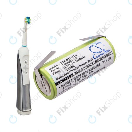 Batterie pour Oral-B Triumph 4000, 2000mAh, Ni-MH, 1.2V, 3761, HQ