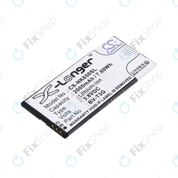 Batterie pour Nokia Lumia 650, 2000mAh, Li-Ion, 3.8V, BV-T3G, HQ