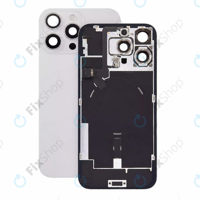 Verre de coque arrière pour iPhone 16 Pro Max, White Titanium, Pulled A