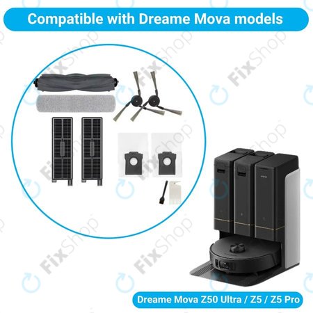 Xiaomi Dreame Mova Z50 Ultra, Z5, Z5 Pro - Ensemble complet