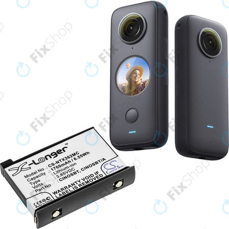 Batterie pour Insta360 One X2, 1700mAh, Li-Ion, 3.85V, CINOSBT, HQ