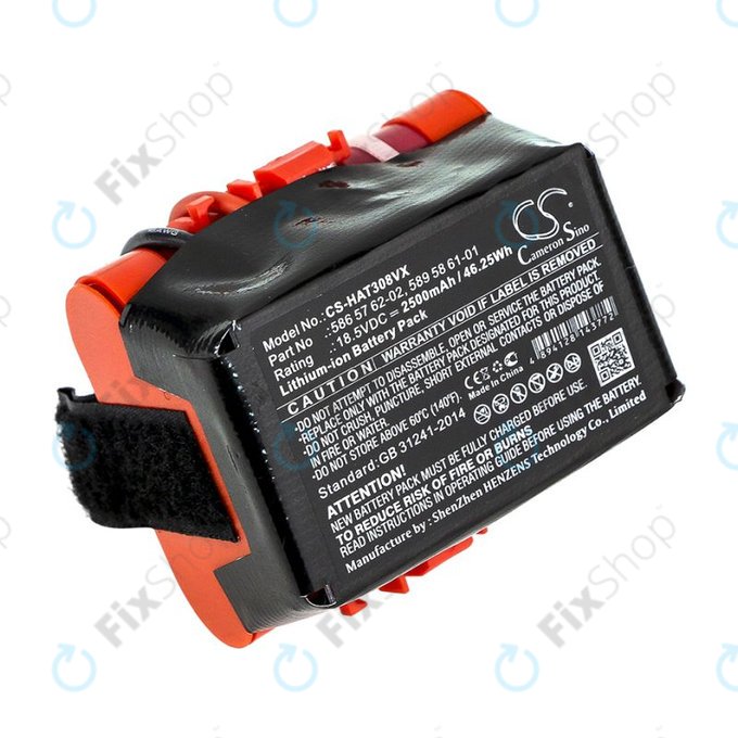 Batterie pour Gardena R40, R50, R70, R80, Husqvarna Automower 305, 2500mAh, Li-Ion, 18.5V, 586 57 62-02, HQ
