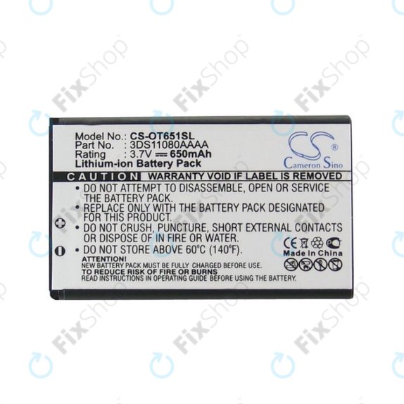 Batterie pour Alcatel Lollipops, 650mAh, Li-Ion, 3.7V, 3DS11080AAAA, HQ