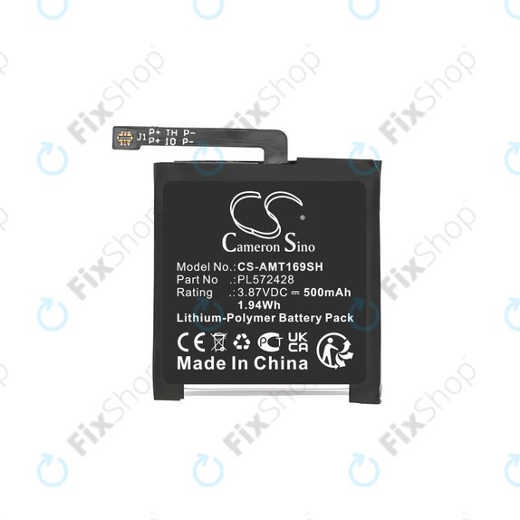 Batterie pour Amazfit T-Rex 2, A2169, A2170, 500mAh, Li-Pol, 3.87V, PL572428, HQ