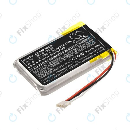 Batterie pour Garmin DashCam 45, DashCam 46, DashCam 55, DashCam 56, DashCam 66, 250mAh, Li-Pol, 3.7V, 361-00103-00, HQ